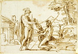 Apollo Receiving the Lyre from Mercury (study for the Farnese Gallery)